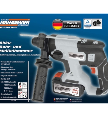 Перфоратор німецький акумуляторний 20В Mannesmann M17670