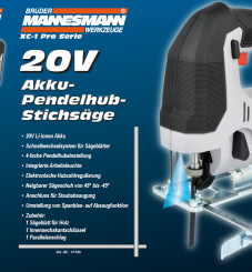 Лобзик німецький акумуляторний 20В Mannesmann M17725